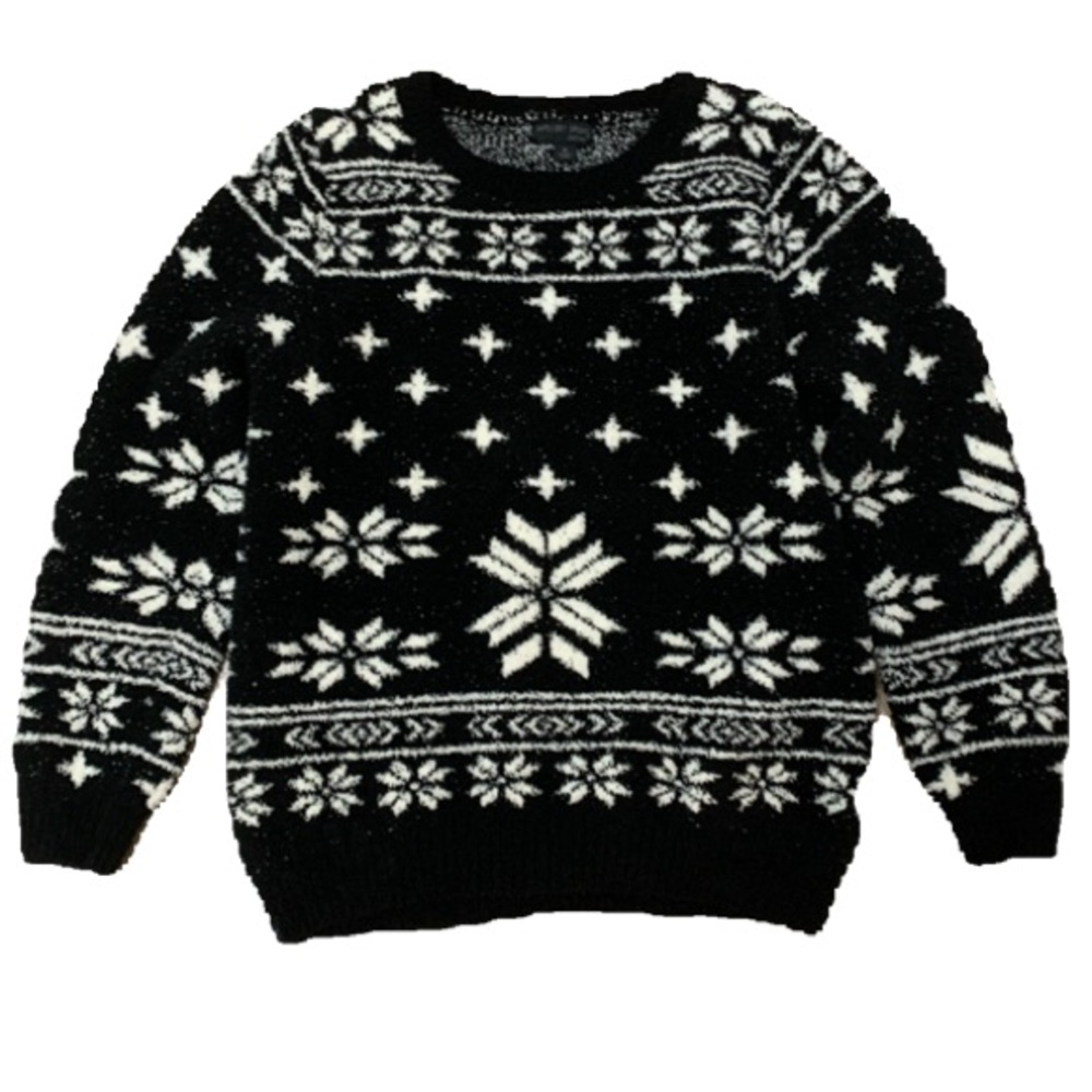 Barefoot Dreams Winter Snowflake Fair Isle Pullover Sweater - M